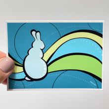 Load image into Gallery viewer, Abstract Blue and Green Bunny Sticker