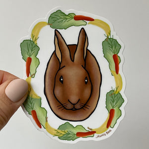 Bunny with Wreath of Vegetables Sticker