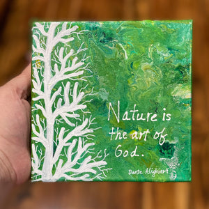 Fluid Art Painting 6x6 inches, Acrylic Pour Painting, Fluid Painting Canvas, Nature is the art of God, Gift for Nature Lover