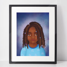 Load image into Gallery viewer, Art Print for Girls Room, Wall Decor for Girls Room, Black Girl Art Print, African American Girl Art Print, Portrait of a Black Girl Print