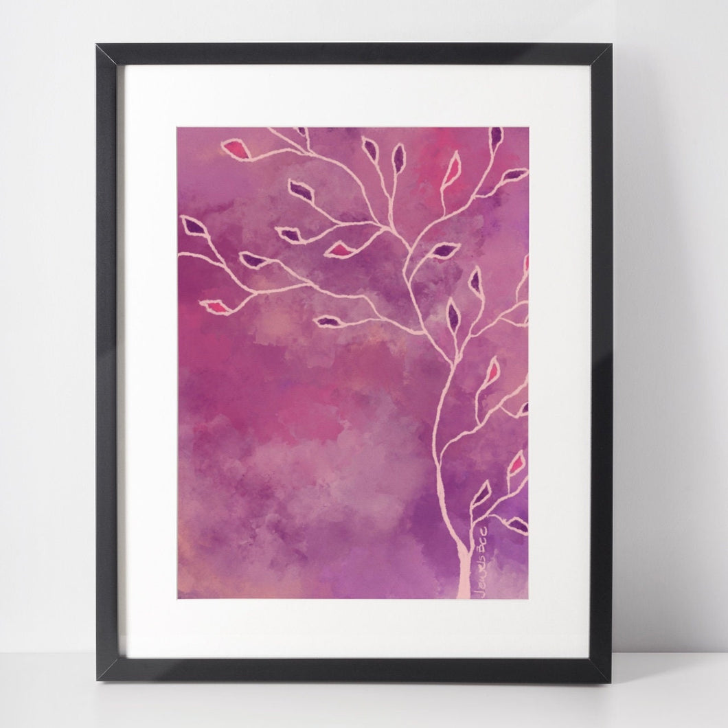 Abstract Tree Art Print, Pink Abstract Art Print, Purple Abstract Art Print, Abstract Wall Decor, Tree Wall Decor, Tree Art Print