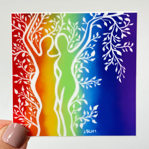 Rainbow Tree Women Sticker