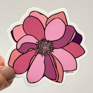 Pink and Mauve Dahlia Flower Sticker