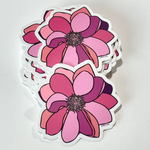 Pink and Mauve Dahlia Flower Sticker