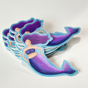 Purple Mermaid Girl Sticker
