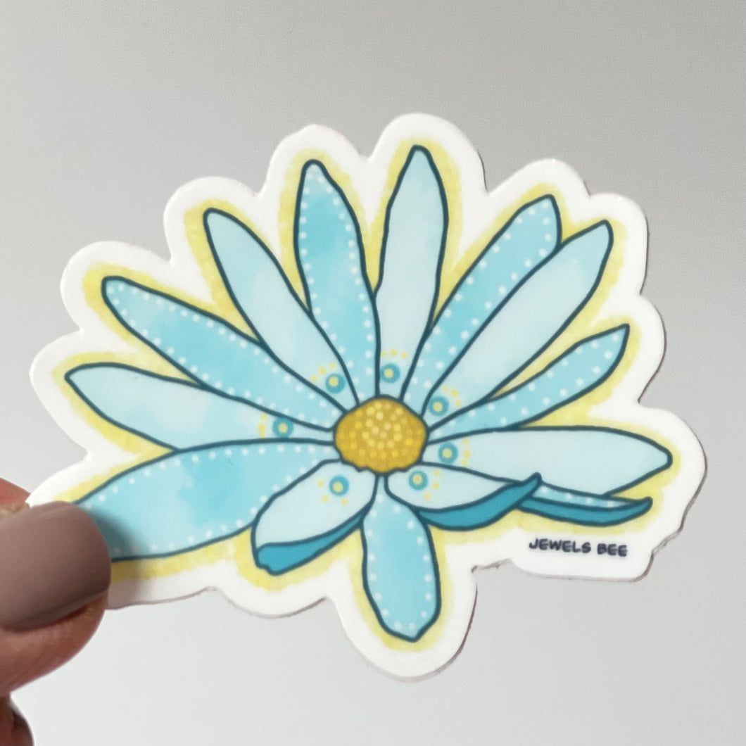 Blue Daisy Flower Sticker