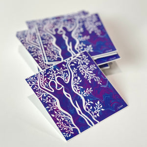 Purple and Blue Tree Women Sticker