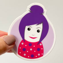 Load image into Gallery viewer, Purple Haired Quirky Girl Sticker