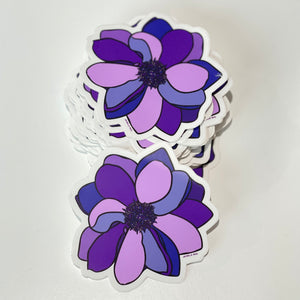 Purple Dahlia Flower Sticker